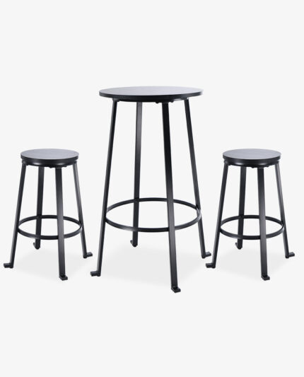 Unwabu Breckenridge Bistro Pub Set – 1 Table & 2 Stools, Compact Dining